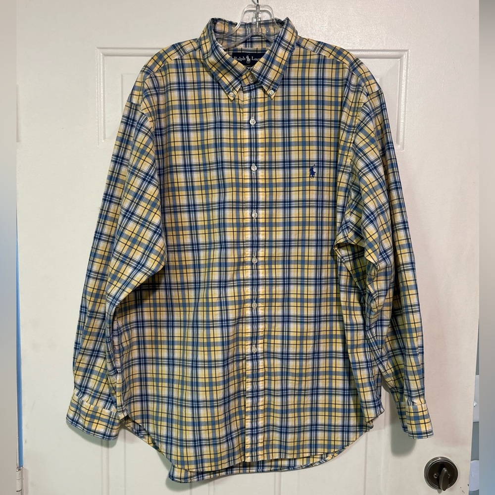 Ralph Lauren Vintage  Men’s Size XL 17.5 Classic‎ Fit Plaid Long Sleeve Shirt